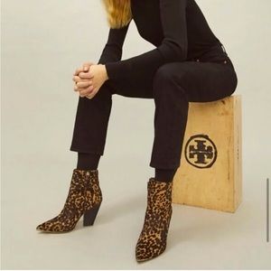 Tory Burch Lila Zip Up Ankle Bootie Leopard